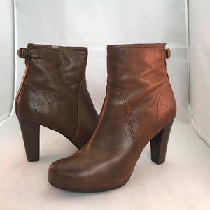Frye Brown Leather Ankle Booties